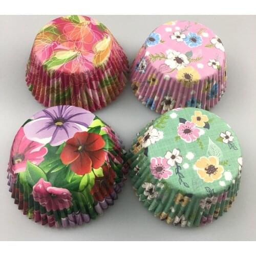 50x petal flower wedding Cupcake Liners Black/Blue/Green/Pink/Red/Purple muffin cases baking Cup cake mold 4 birthday cake tool