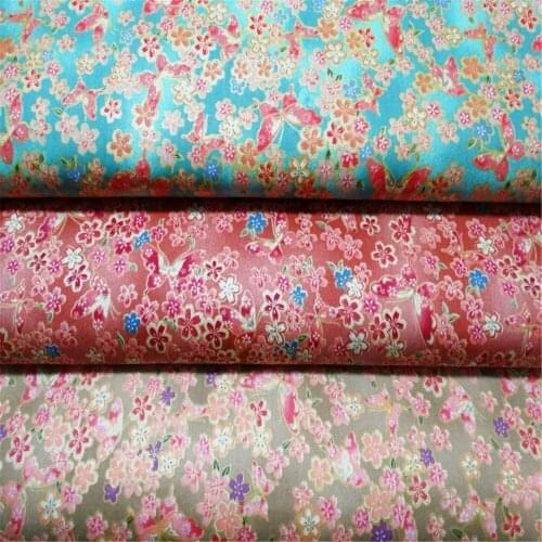 Butterfly Floral Cotton Fabric Tissue For Needlework Sewing Material Hometextile For Sheets Dress Cushion Doll Bags 3Pieces/lot