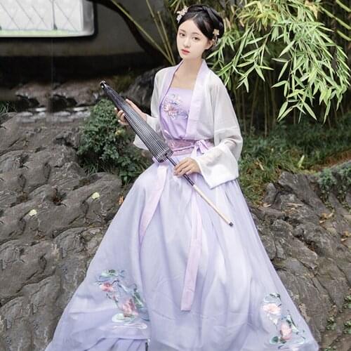 Traditional Dance Costumes Embroidery Hanfu Women Folk Festival Outfit Singer Stage Fairy Dress Rave Performance Clothing DC4076