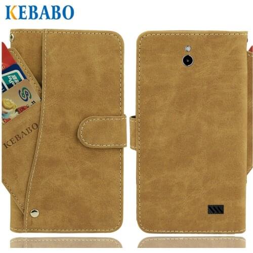 Vintage Leather Wallet teXet TM-5201 Rock Case 5.2" Flip Luxury 3 Front Card Slots Cover Magnet Stand Phone Protective Bags