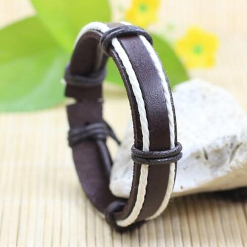 6Pcs/set Vintage Multilayer Leather Bracelet Men Fashion Braided Handmade Rope Wrap Bracelets & Bangles Male Gift J38
