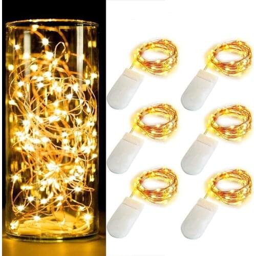 Waterproof Fairy Light CR2032 Battery Powered LED Mini Christmas Light Copper Wire String Light For Wedding Xmas Garland Party