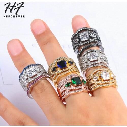 Luxury Engagement Rings set For Women Fashion Silver Color 3 Pieces Wedding Ring Sets AAA+ CZ Cubic Zirconia HotSale R643