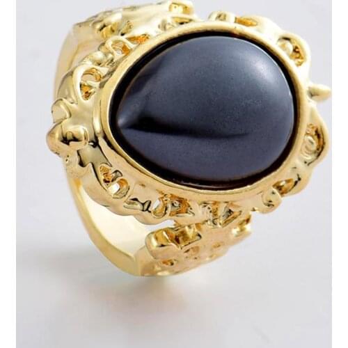 SophiaXuan Vintage Ring Jewelry Accessories Ring Gold Plated Water Drop Pearl for Woman Size 6 7 8 9 10 11 12 Rings Type Style