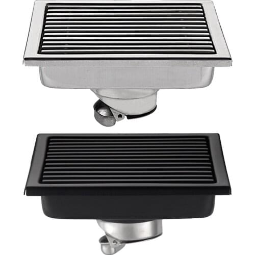 1PC Shower Floor Drain 304 Stainless Steel 15cm Linear Anti-odor Long Floor Drain Bathroom Silver/Black