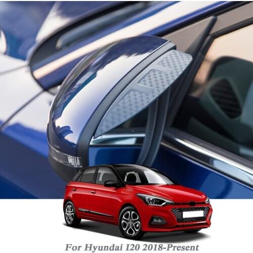 2PCS Car Rearview Mirror Rain Eyebrow Auto Shield Snow Guard Sun Side Visor Shade Protector For Hyundai I20 2018-Present Sticker