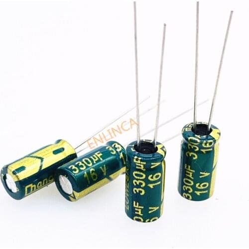 30pcs 16V 330UF 6*12 High Frequency Low Impedance Aluminum Electrolytic Capacitor 330uf 16v 20