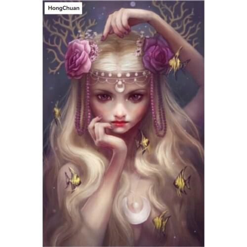 New DIY 5D Square/Round Diamond Embroidery Tribal Anime Girl Mural Diamond Painting Cross Stitch Mosaic Home Decoration Gift