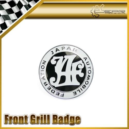 Car-styling Universal JDM JAF Black Front Grill Badge 90MM Diameter Metal Base Plastic
