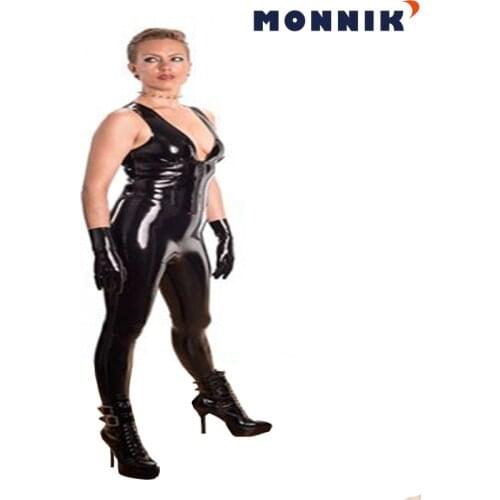 MONNIK latexsexy lingerie Sexy Full Sleeve Latex Rubber Bodysuit for Woman Unique Catsuit Club Wear Unique