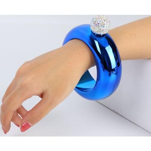 Colour flagon Funnel Bangle Jug 3.5oz Whiskey Hip Flask Alcohol Bracelet Stainless Steel Camping Flagons Drinkware Supply