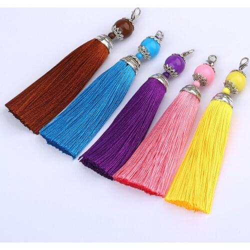 DorrenBeads 5 PCs 11cm Zinc Based Alloy & Polyester Tassel Pendants Tassel Full Color Jewelry DIY Pendant Charms Finding 2021