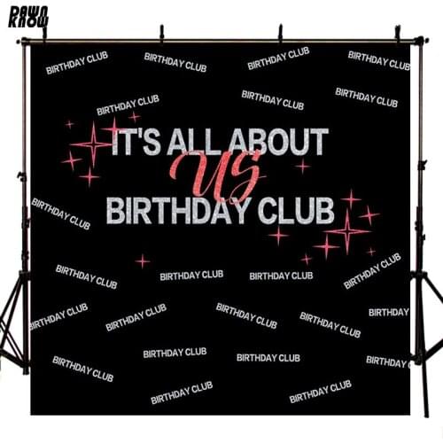 DAWNKNOW Black Letter Photography Background Photocall Personal Adult Birthday Party Club Photo Shoot Backdrop lv1144