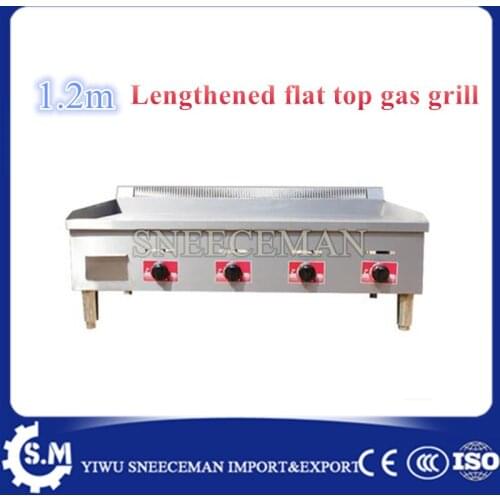1.2m flat top Gas grill gas grab cake machine commercial gas teppanyaki squid machine burner