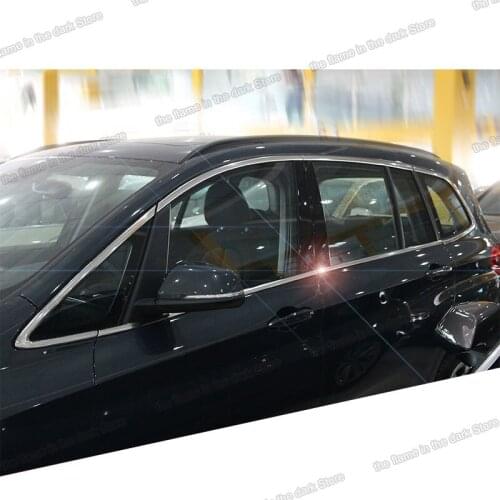 Lsrtw2017 pearl chrome abs car gear medie buttons trims for bmw 2 series F45 F46 2015 2016 2017 2018 2019 218i 220i 216i