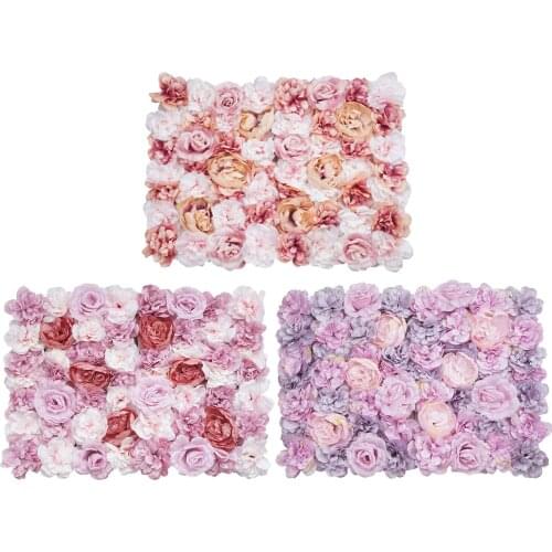 40x60cm Artificial Flower Wall Wedding Decoration Flower Mats Rose Fake Flowers Hydrangea Wedding Flower Panels Wedding Decor