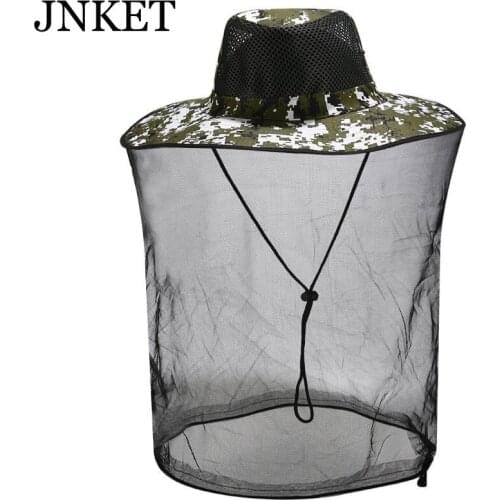 JNKET New Unisex Outdoor Breathable Fisherman Cap Quick-drying Hat Sun Hats Anti-mosquito Hat Gauze Cap Mountaineering Hat