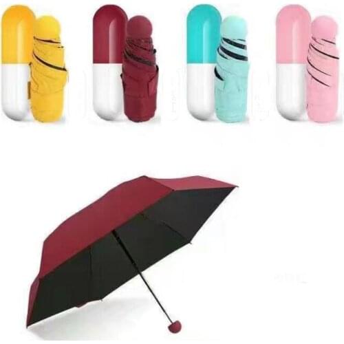 Capsule Case Umbrella Ultra Light Mini Folding Umbrella Compact Pocket Umbrella Windproof Rain Sun Umbrellas SN1115