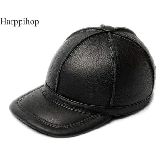100% cowhide genuine leather hats 2017 new arrival caps New Mens Womens cow Leather Golf Hat / Baseball Cap Free shipping