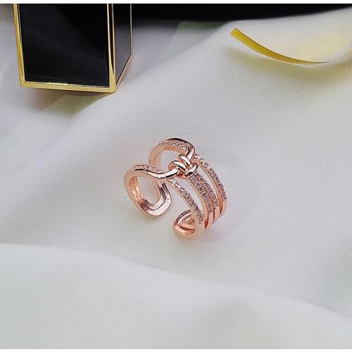 Classic Design Goth Knot Opening Rings Korean Fashion Jewelry Party Girls Luxurious Unusual Rings For Woman 2021 Accessories
