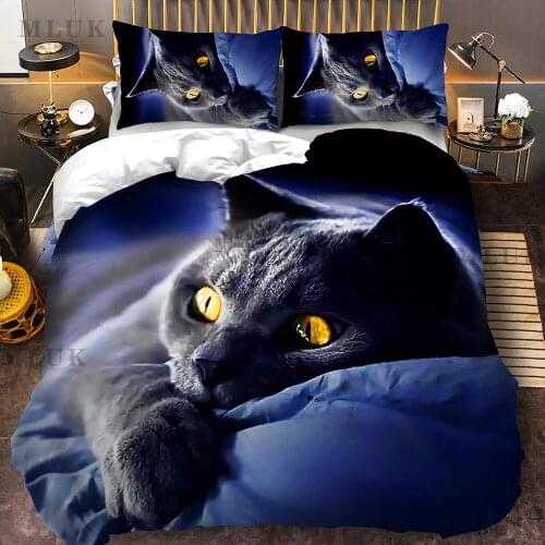 Animal 3d cute cat custom bedding set kitten quilt cover pillowcase 3pcs twin designer designer bedding luxury