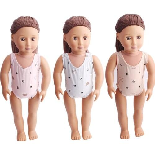 18 Inch American Doll Girls Clothes Conjoined Underwear Newborn Baby Dress Toys Accessories Fit 40-43 Cm Boy Dolls Gift c138