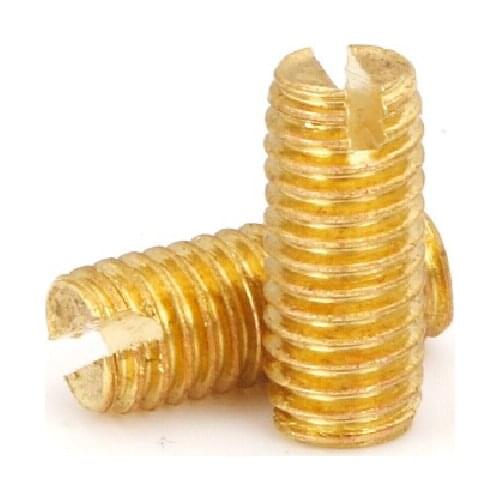 Copper flat end set screw slotted headless head machine Mijimi stop screw bolt M2M2.5M3M4M5* 2 3 4 5 6 8 10 12 14 15 30