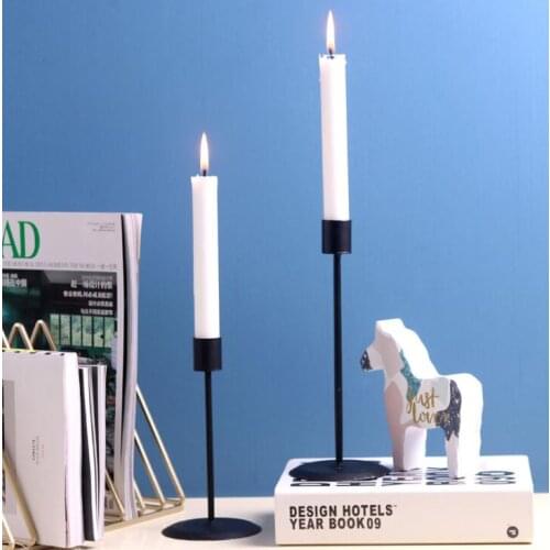 Modern Style Metal Black Candlestick New Candle Holders Wedding Decoration Bar Party Home Decor