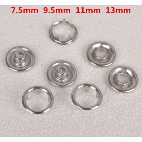 Metal Brass Prong Snap Button Press Studs Open Ring Fasteners Buttons Mold Baby Clothes Accessories 7.5mm, 9.5mm 11mm 50 set
