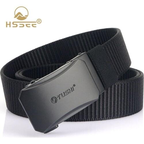 HSSEE 2021 Mens Belt Hard Alloy Quick Release Buckle 1200D Soft Nylon Military Army Tactical Belt Outdoor Sports Accessories