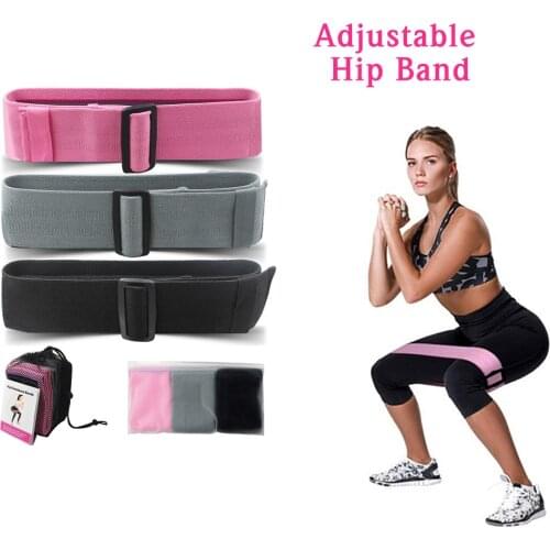 Yoga Resistance Band 3-Piece Set Adjustable Women Resistance Bands Workout Fitness Hip Loop Anti-Skid Elastic Push Hip Squat