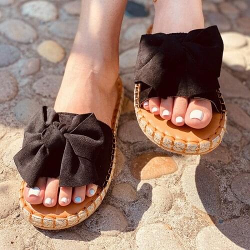 New 2021 Summer Women Sandals Slippers Bow Slippers Outdoor Slides Flip-flops Beach Shoes Female Sandalias Zapatillas Mujer
