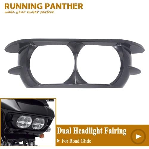 Motorcycle Dual Headlamp Headlight Trim Cover Bezel Fairing For Harley Road Glide 2015 2016 2017 2018 2019