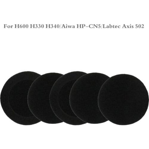 P82F 5Pairs 60mm/2.4" Replacement Foam Earpads Cushion For Logitech- H600 H330 H340/Aiwa HP-CN5/Labtec Axis 502 headset Black