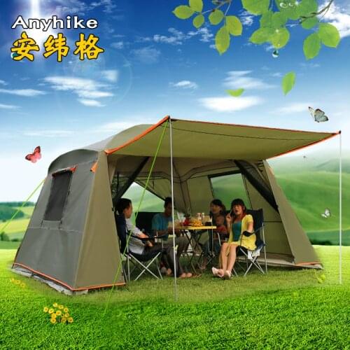 Ultralarge 5-8 Person Double Layer Waterproof Party Camping Tent Sun Shelter Large Gazebo Outdoor Tent Carpas De camping