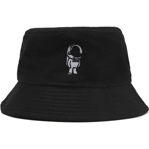 Unisex Bucket Hat Outdoor Fishing Cap Women Men Cotton Sunscreen Hats Cartoons Embroidery Fisherman Caps