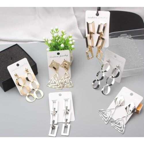 Hollow Square Metal Hanging Earrings Twist Design Gold Color Geometric Long Drop Earrings for Women Fashion Jewelry bijoux femme