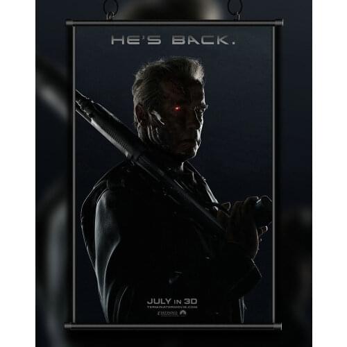 66 Custom Poster Silk Home Deco Arnold Schwarzenegger Hes Back Terminator Genisys Movie Wall Art Christmas Gift