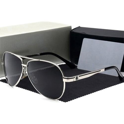 Luxury brand sunglasses metal frame uv400 polarized sunglasses for men driving 2021