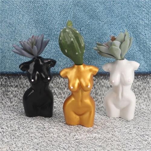 Sexy Fat Lady Human Mini Kardashian Body Breast Vase Dried Flower Resin Ceramic Bottle Room Floral Home Art Decoration Ornaments