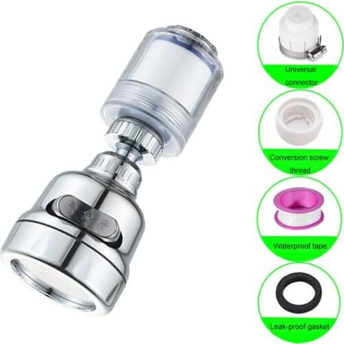 Kitchen Sink Water Saving Tap Foamer Aerator 3 Modes Splash-proof Swivel Head Faucet Nozzle Bubbler Filter Connector Adapter