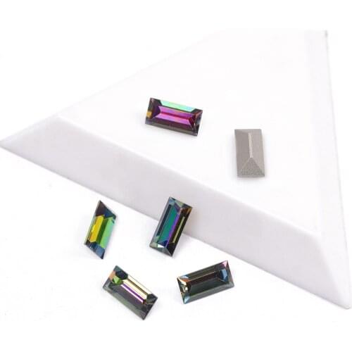 YANRUO 4501 K9 Glitter Glass Rhinestones Baguette Shape VM Color Popular Nail Rhinestone 3D Jewelry making Beads Nail Art Gems
