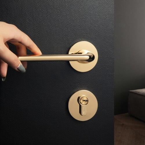 Goo-Ki Nordic High-end Zinc Alloy Style Mute Room Door Lock Handle Interior Door Lock Anti-theft Door Lock Furniture Hardware