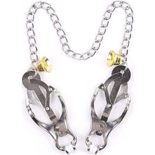 Metal chain nipple clamps breast clips with bell adult games nipple torture bdsm sex tools for women couples erotic toys