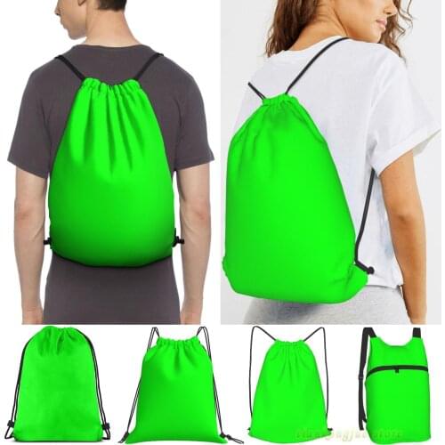 Green Screen Chroma Background For Streaming & Videos Travel Sports Gym Bag Waterproof Drawstring Backpack Training Fitness Bag