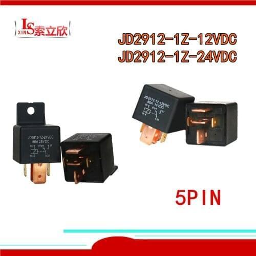 10PCS 100%Original New Automobile relay JD2912-1Z-12VDC JD2912-1Z-24VDC JD2912 1Z 12V 24V 80A 5PIN Super Current relay