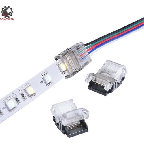 10Pcs 5 Pin Led Strip Connector 5050 12mm Waterproof IP65 RGBW RGBY LED Tape Light Connection Conductor Connector Connect Strip