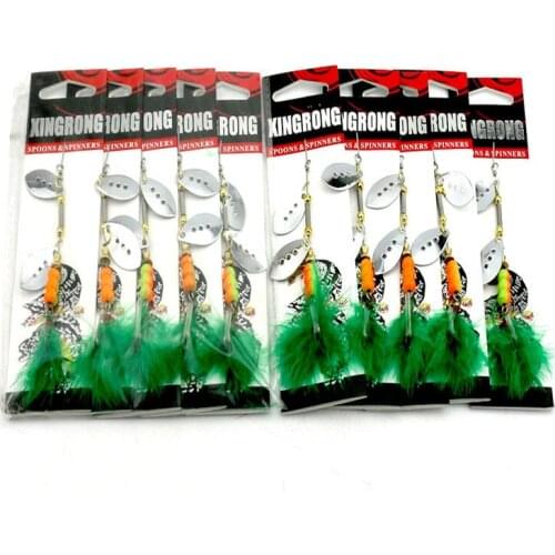 10pcs/lot Fishing Lures brand gear hook Hot Amazon bursting composite metal sequins feather tassel bait