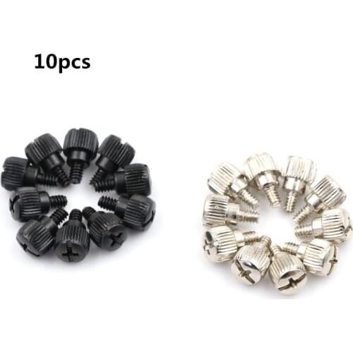 10pcs Carbon Steel Computer Case Screws Black Or Nickel Computer Case Screw Hand Tighten Thumb Screw