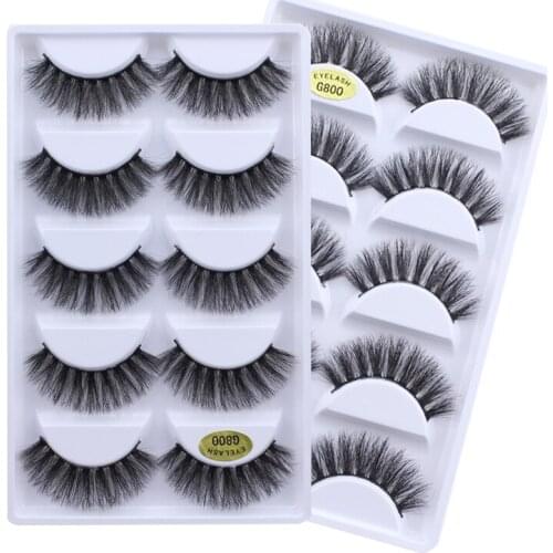 13 different styles 5 Pair 100% Real 3D Mink Lashes Soft Natural False Eyelashes Makeup Long Eye Lashes Eyelash Extension cilios
